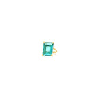 Sterling Silver Blue Tourmaline Statement Ring – Rectangle Gemstone Jewelry for Women – October Birthstone