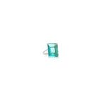 Sterling Silver Blue Tourmaline Statement Ring – Rectangle Gemstone Jewelry for Women – October Birthstone
