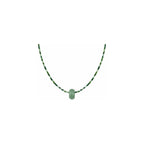 Green Jade Necklace, Dainty Natural Gemstone Pendant Necklace, Handmade Jewelry Crystal Beaded Necklaces for Women