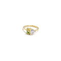 Citrine and Diamond Wedding Band - Dainty Peridot Ring - Vintage Engagement Ring - Birthstone Ring - Promise Ring Gift for Her (White Gold, 3)