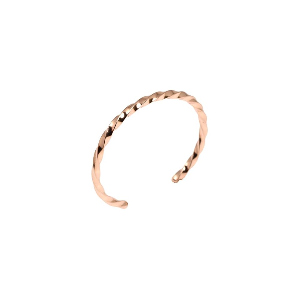 John S. Brana Twisted Copper Cuff Bracelet Handmade Jewelry - 100% Solid Uncoated Copper