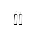Open Rectangle Wood Earrings From Solid Black Stained Maple