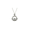 KEVIN N ANNA 925 Sterling Silver Small Claddagh Pendant Necklace, 18"