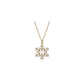 Snowflake Moonstone Necklace for Women Sparkle CZ Pendant Necklaces 14K Gold Plated Chain Dainty Opal Gemstone Jewelry Gifts