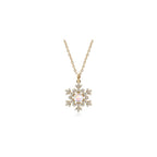 Snowflake Moonstone Necklace for Women Sparkle CZ Pendant Necklaces 14K Gold Plated Chain Dainty Opal Gemstone Jewelry Gifts
