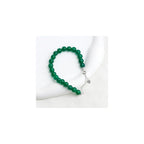 925 Sterling Silver Natural Gemstone Round Beads Bracelet for Women