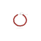 925 Sterling Silver Natural Gemstone Round Beads Bracelet for Women