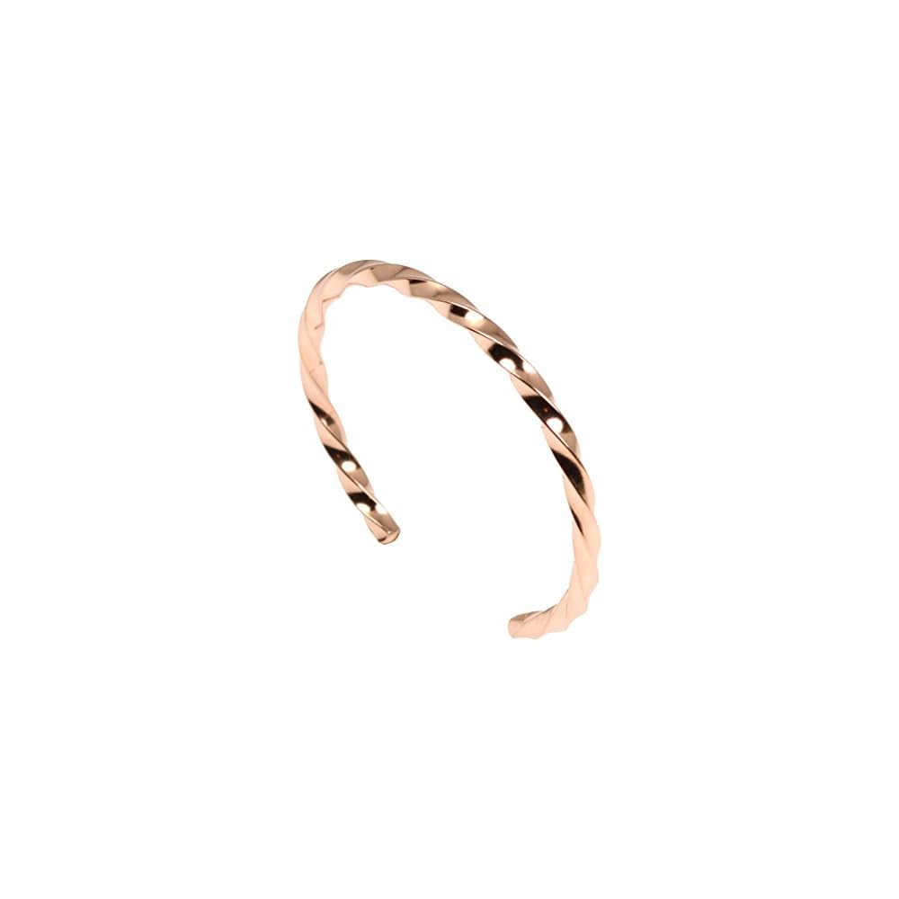 John S. Brana Twisted Copper Cuff Bracelet Handmade Jewelry - 100% Solid Uncoated Copper