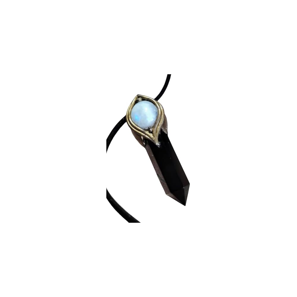 The Shield Empath Protection Necklace | Black Obsidian & Moonstone Pendant