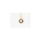 Portuguese Filigree Inspired Necklace with Blue Caramujo, Golden Stainless Steel, Portugal Fashion Jewelry