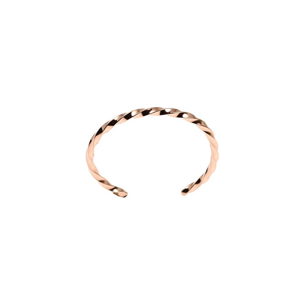 John S. Brana Twisted Copper Cuff Bracelet Handmade Jewelry - 100% Solid Uncoated Copper