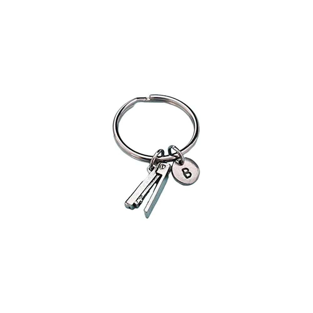 Stapler keychain, stapler charm, office supplies keychain, personalized keychain, initial keychain, customized keychain, monogram