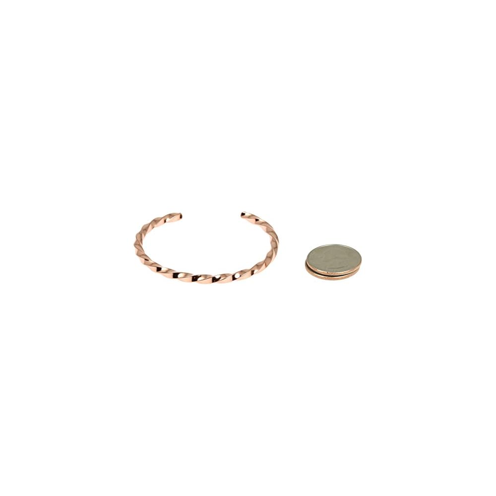 John S. Brana Twisted Copper Cuff Bracelet Handmade Jewelry - 100% Solid Uncoated Copper
