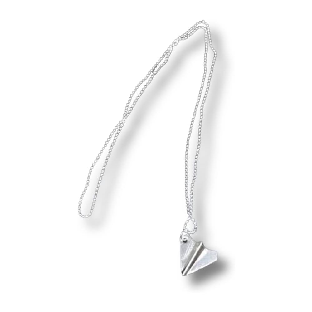 Paper Airplane Charm Necklace - Paper Craft Jewelry - Airplane Charm