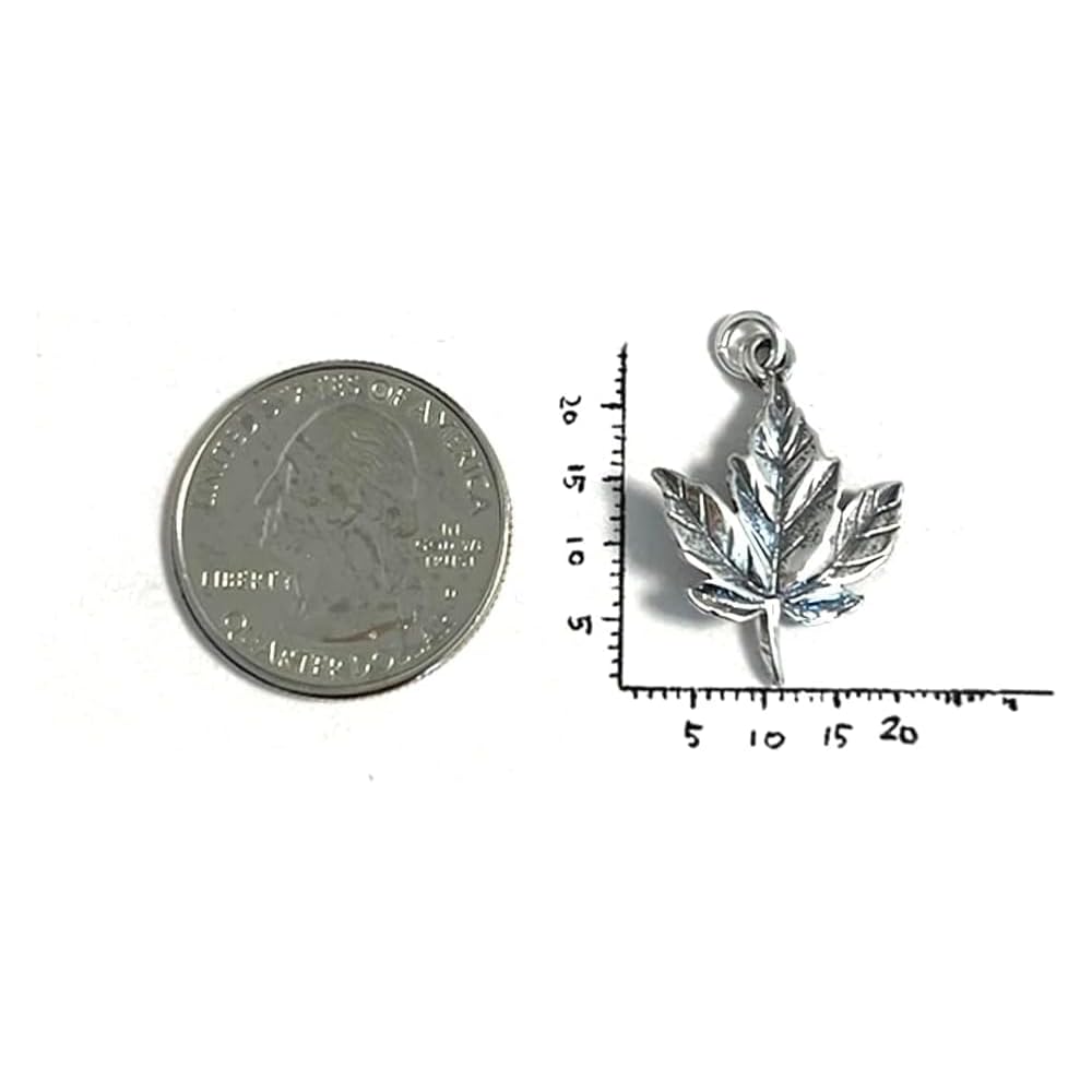 KEVIN N ANNA 925 Sterling Silver Maple Leaf Charm