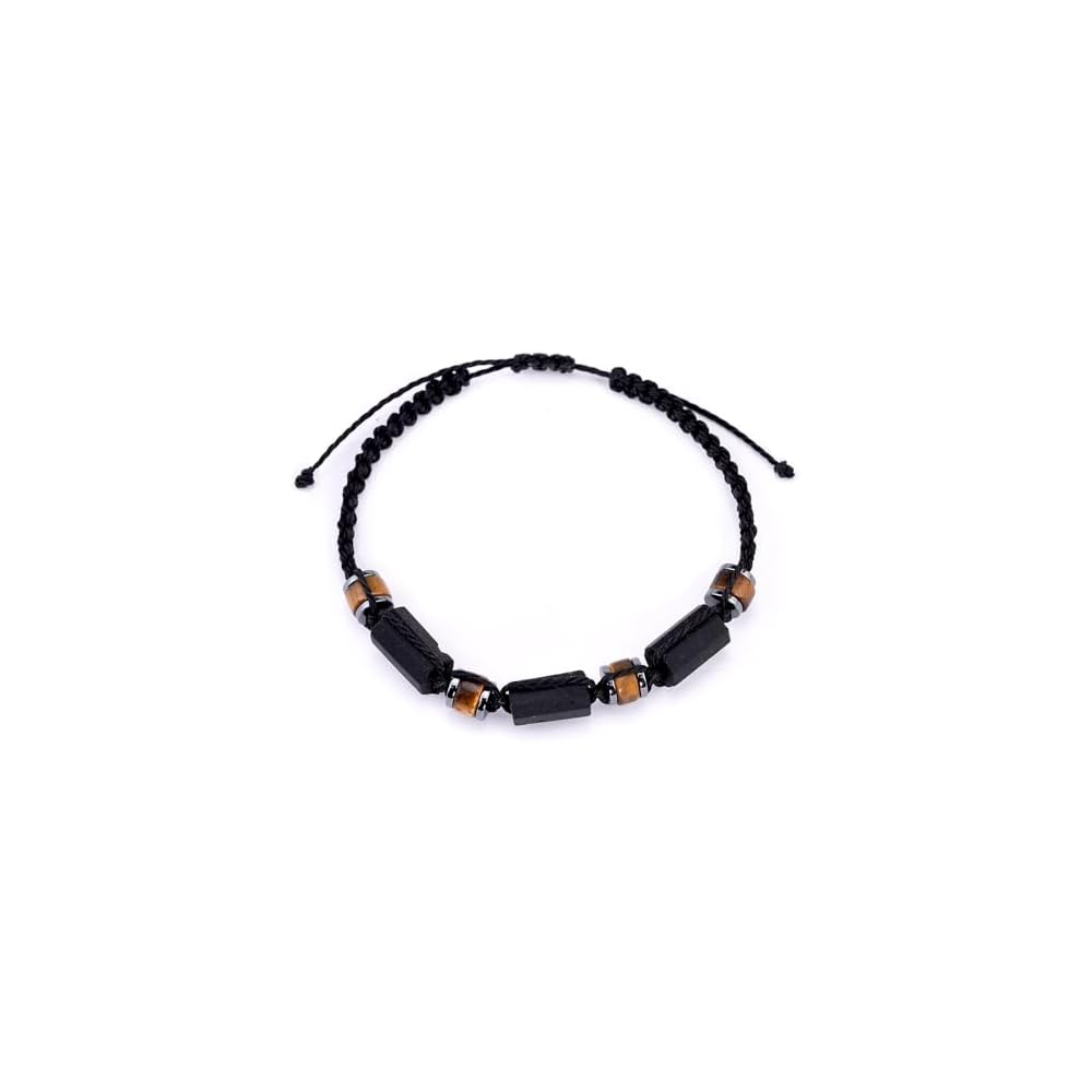 Handmade Black Tourmaline Bracelet,Tiger eye and Hematite Protection Bracelets for Men Teens Boys Gift