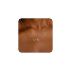 Custom Name Necklace for Women - Personalized 18k Gold Plated Dainty Name Necklace Customized Mother's Day/Wedding Bridesmaid Gift for Mom, Wife, Friend
