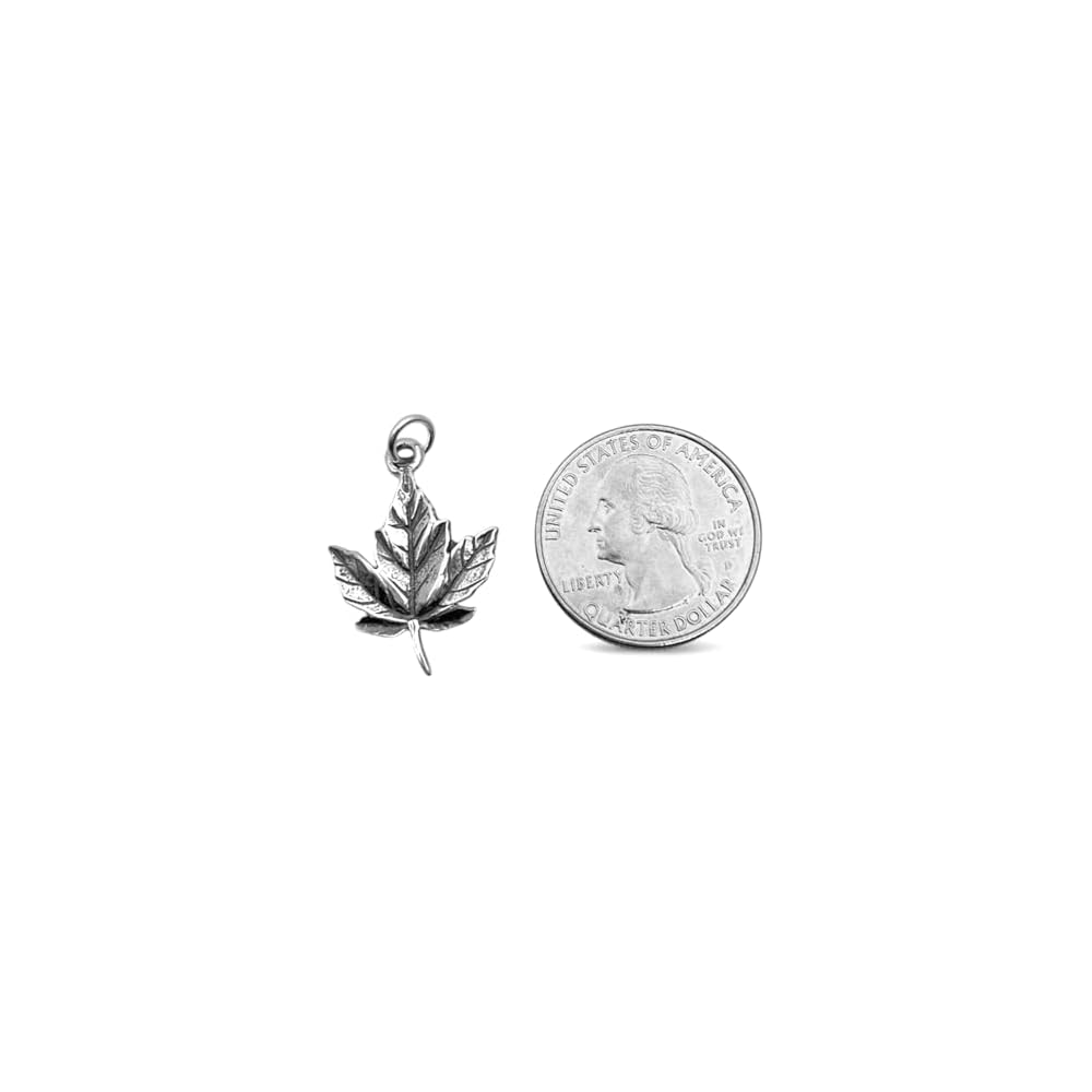KEVIN N ANNA 925 Sterling Silver Maple Leaf Charm