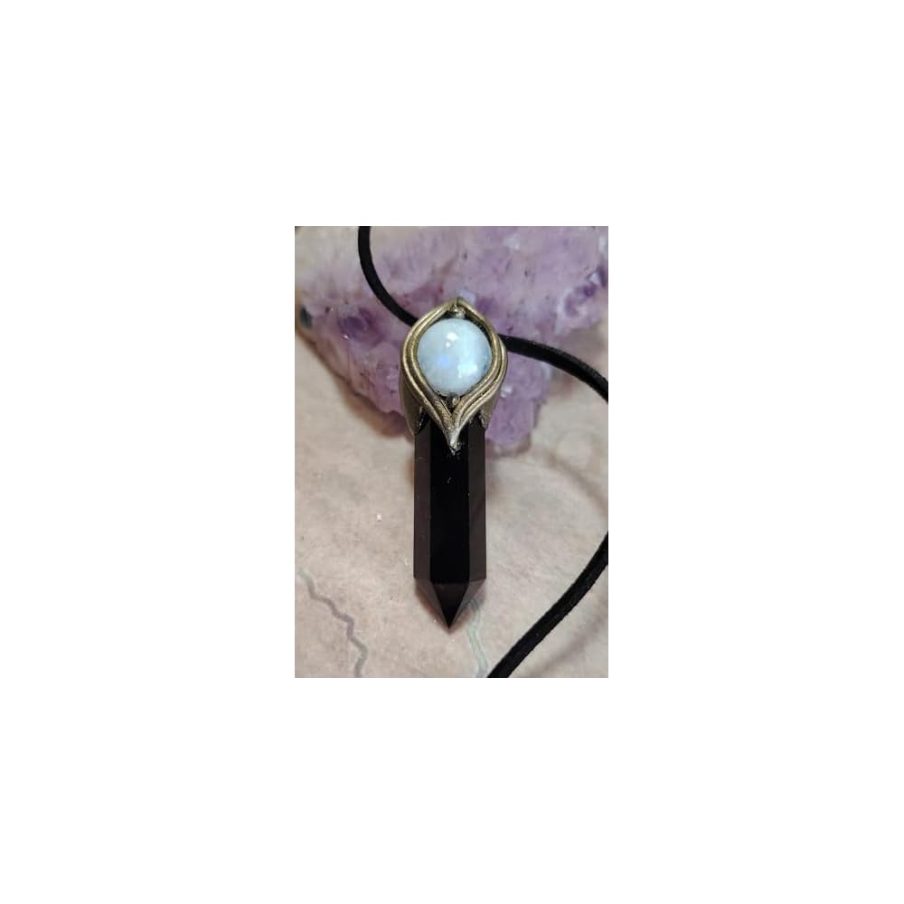 The Shield Empath Protection Necklace | Black Obsidian & Moonstone Pendant