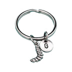 Caterpillar keychain, caterpillar charm, insect keychain, personalized keychain, initial keychain, initial charm, customized, monogram