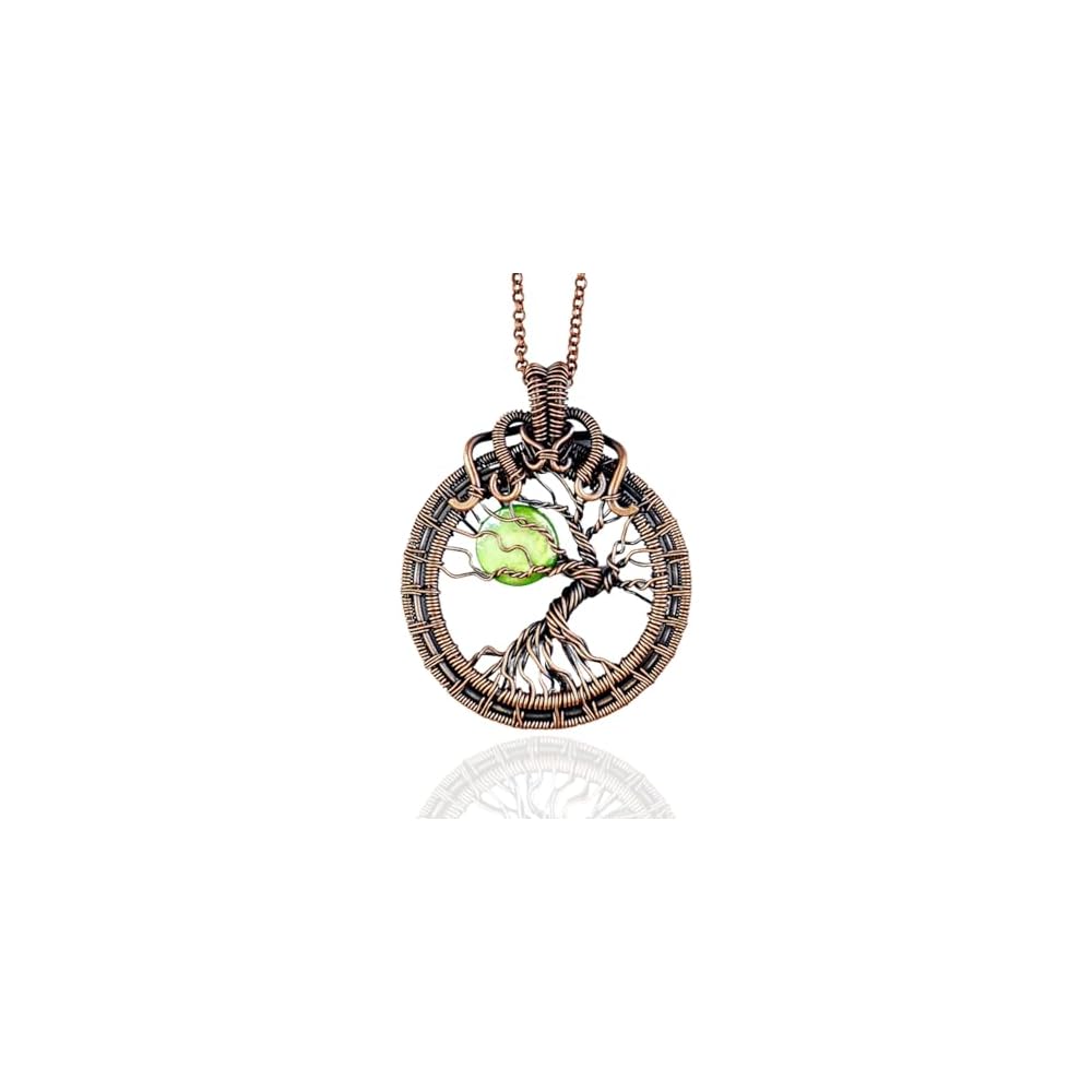 Handmade tree of life pendant necklace - Unique copper jewelry for women and men Anniversary present Birthday gift ideas for him and her Spiritual gifts for wife mom