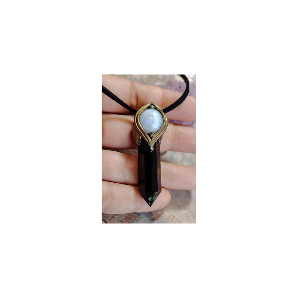The Shield Empath Protection Necklace | Black Obsidian & Moonstone Pendant
