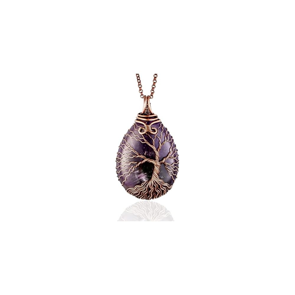 Handmade tree of life pendant necklace - Unique copper jewelry for women and men Anniversary present Birthday gift ideas for him and her Spiritual gifts for wife mom