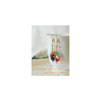 Murano Style Glass Earrings, Colorful Heart Shape Millefiori Beads Drop Dangle Earrings, 18k Gold Plated Multicolor Glass Jewelry, Trendy Gifts for Women Girls