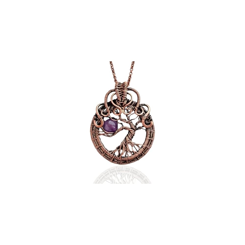 Handmade tree of life pendant necklace - Unique copper jewelry for women and men Anniversary present Birthday gift ideas for him and her Spiritual gifts for wife mom