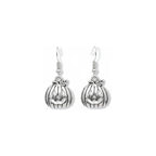 Silver Jack O Lantern Pumpkin Earrings