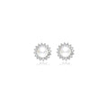 "Sunshine" Sterling Silver 8.5-9mm White Freshwater Cultured Pearl Earrings Studs AAA Zirconia Earrings Gift for Women