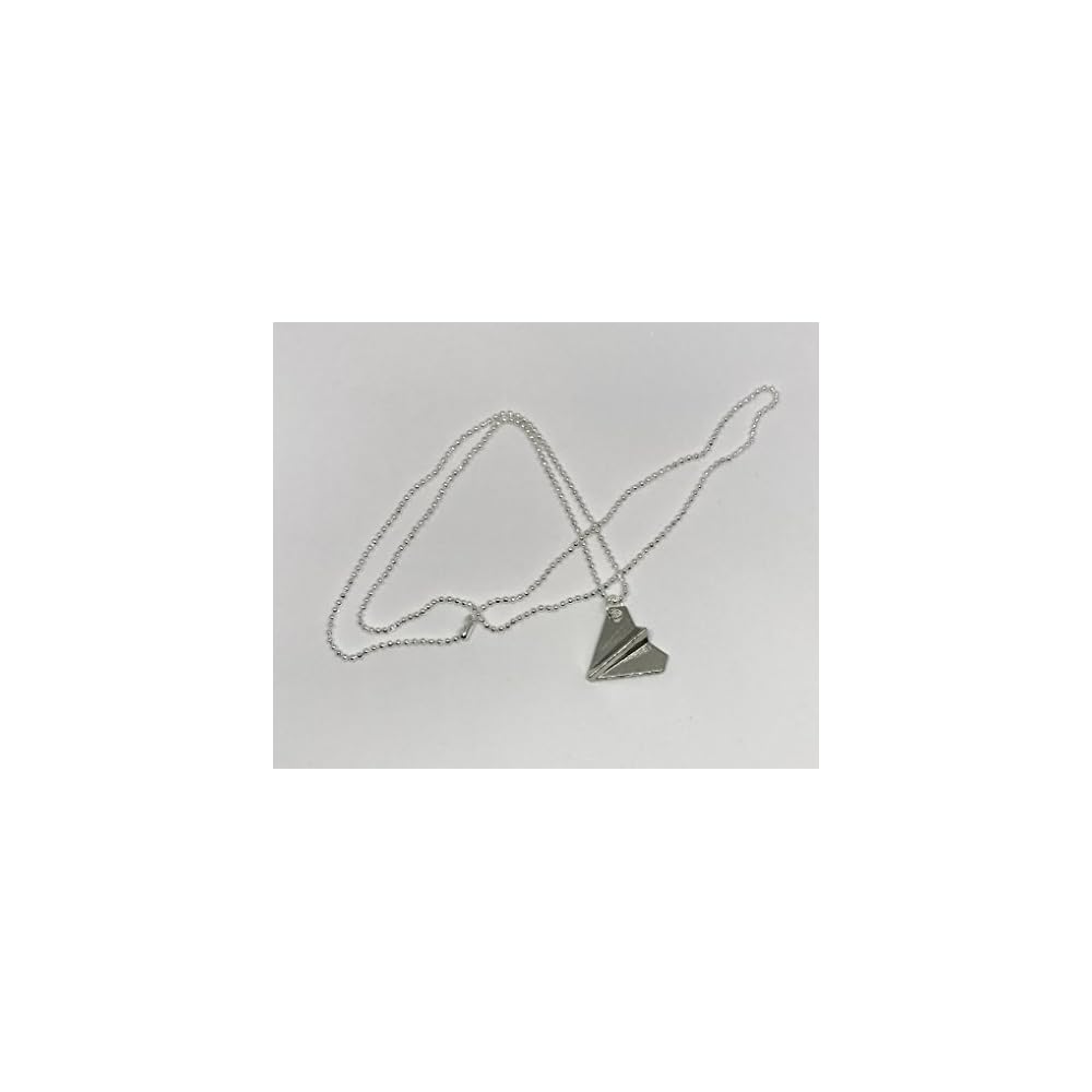 Paper Airplane Charm Necklace - Paper Craft Jewelry - Airplane Charm