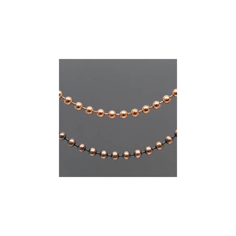 Copper Bead Ball Chain Bracelet or Necklace, 3.2mm Antiqued or Natural