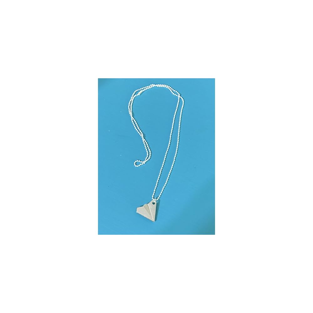 Paper Airplane Charm Necklace - Paper Craft Jewelry - Airplane Charm