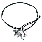 Triceratops cord bracelet, triceratops charm bracelet, adjustable bracelet, charm bracelet, personalized bracelet, initial, monogram
