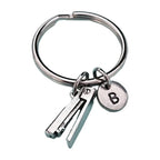 Stapler keychain, stapler charm, office supplies keychain, personalized keychain, initial keychain, customized keychain, monogram