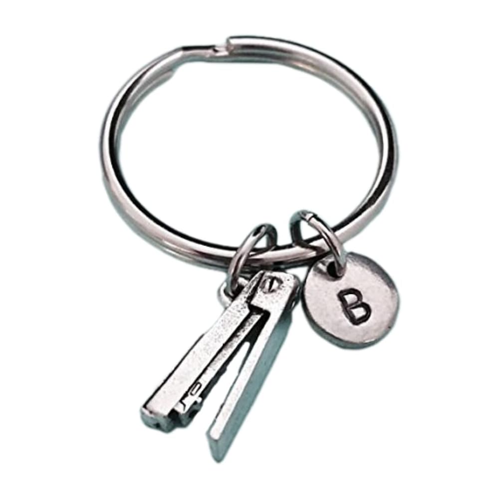 Stapler keychain, stapler charm, office supplies keychain, personalized keychain, initial keychain, customized keychain, monogram