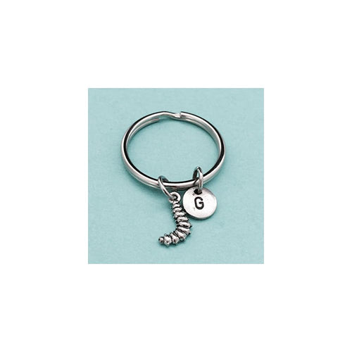 Caterpillar keychain, caterpillar charm, insect keychain, personalized keychain, initial keychain, initial charm, customized, monogram