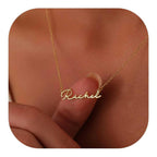 Custom Name Necklace for Women - Personalized 18k Gold Plated Dainty Name Necklace Customized Mother's Day/Wedding Bridesmaid Gift for Mom, Wife, Friend