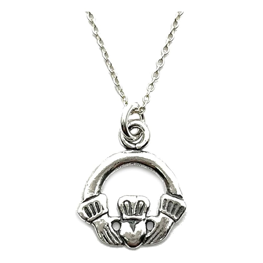 KEVIN N ANNA 925 Sterling Silver Small Claddagh Pendant Necklace, 18"