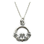 KEVIN N ANNA 925 Sterling Silver Small Claddagh Pendant Necklace, 18"