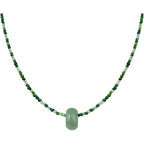 Green Jade Necklace, Dainty Natural Gemstone Pendant Necklace, Handmade Jewelry Crystal Beaded Necklaces for Women