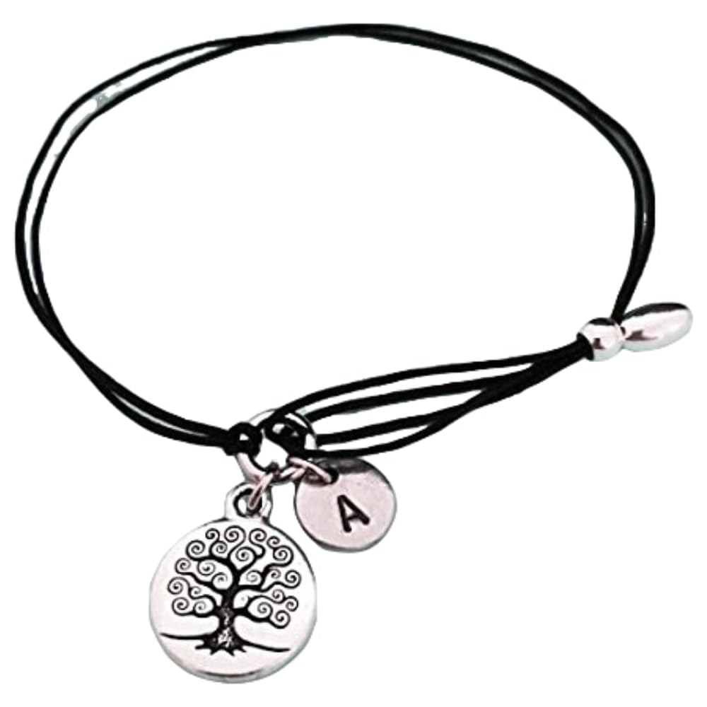 Tree of life cord bracelet, tree of life charm bracelet, adjustable bracelet, tree, personalized bracelet, initial bracelet, monogram