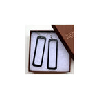Open Rectangle Wood Earrings From Solid Black Stained Maple