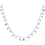Hamsa Evil Eye Necklace Sterling Silver 925 CZ Jewish Protection Women Gift