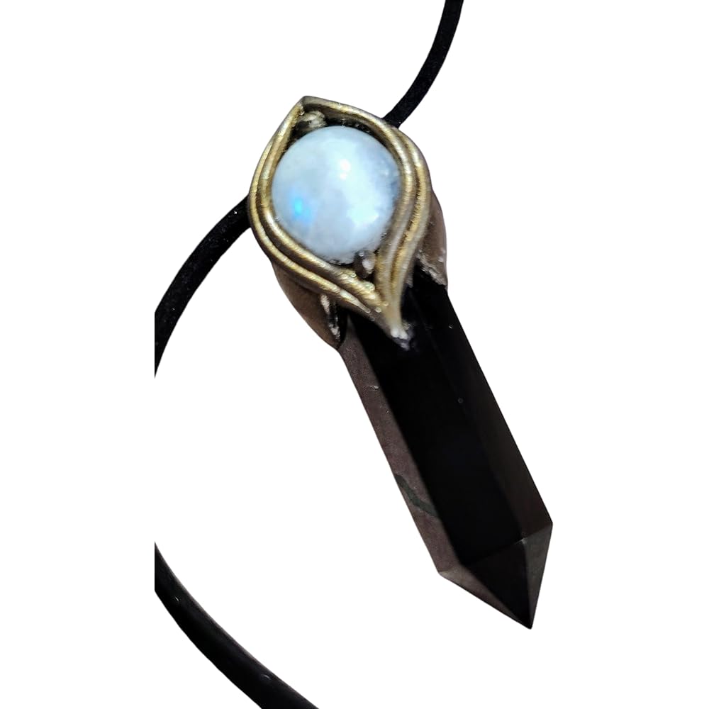 The Shield Empath Protection Necklace | Black Obsidian & Moonstone Pendant