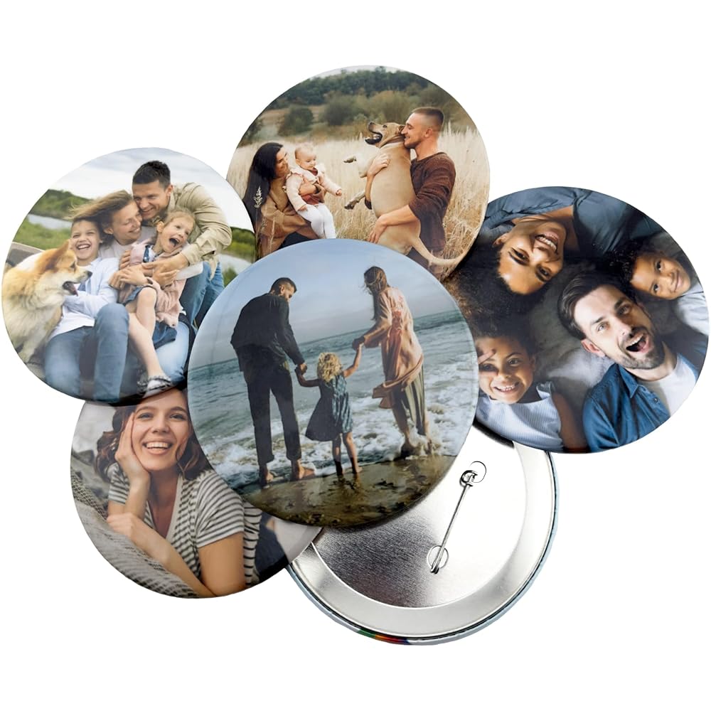Big button with photo, Large Photo Pinback Buttons, Design Your Own picture 3.5 inch Button Pin