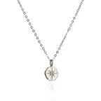 Annika Bella Silver North Star Necklace for Women, Round CZ Star Celestial Pendant, Dainty Waterproof Necklace, Tarnish Resistant Layering Jewelry, Gift for Her