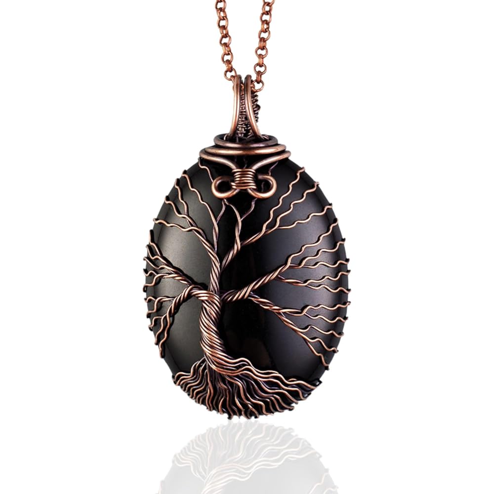 Handmade tree of life pendant necklace - Unique copper jewelry for women and men Anniversary present Birthday gift ideas for him and her Spiritual gifts for wife mom