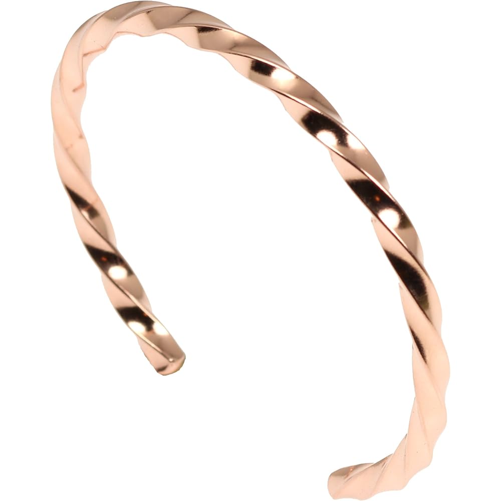 John S. Brana Twisted Copper Cuff Bracelet Handmade Jewelry - 100% Solid Uncoated Copper